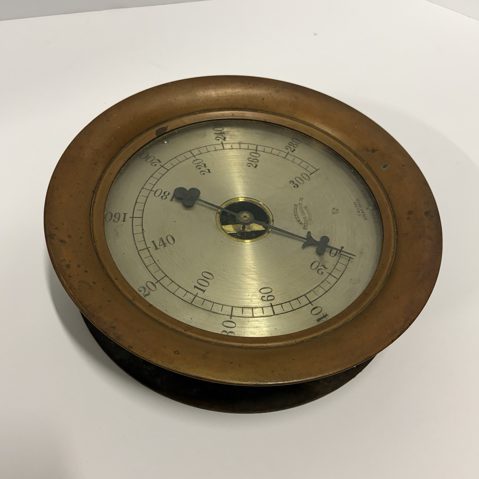Vintage American Steam Gauge Co. Boston 1900s Brass (8 1/2in) Train Locomotive