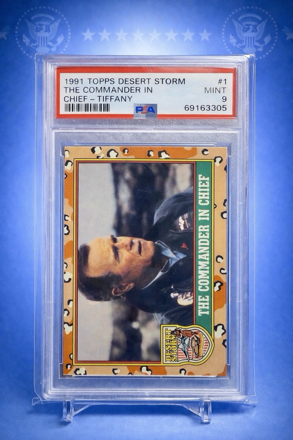 1991 Topps Desert Storm #1 The Commander In Chief President George Bush TIFFANY
