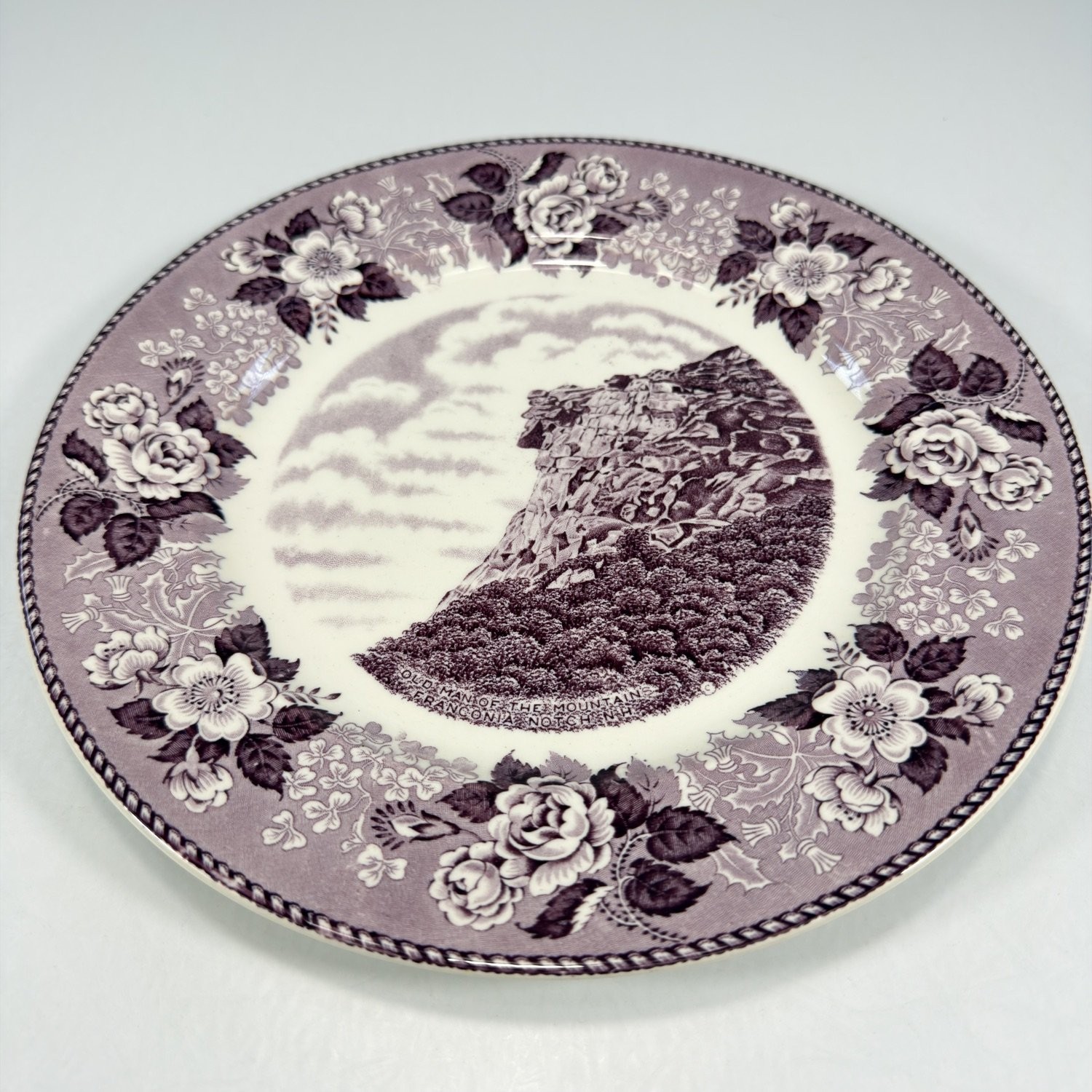 Vtg Jonroth Old Man of the Mountains Souvenir Collector Plate Mid-century 10