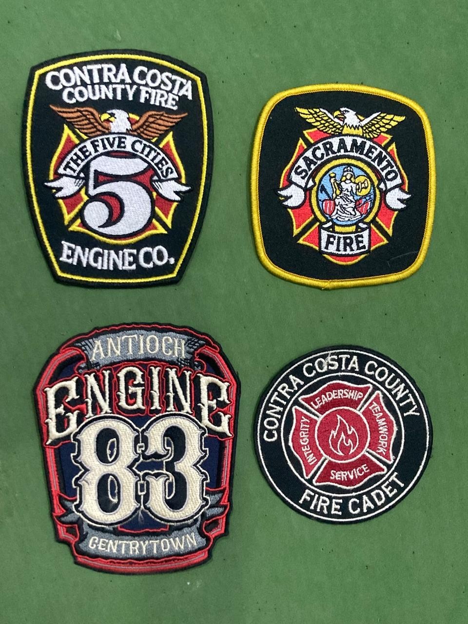4 Rare California CA Fire Department Patch Contra Costa Sacramento Antioch BADGE