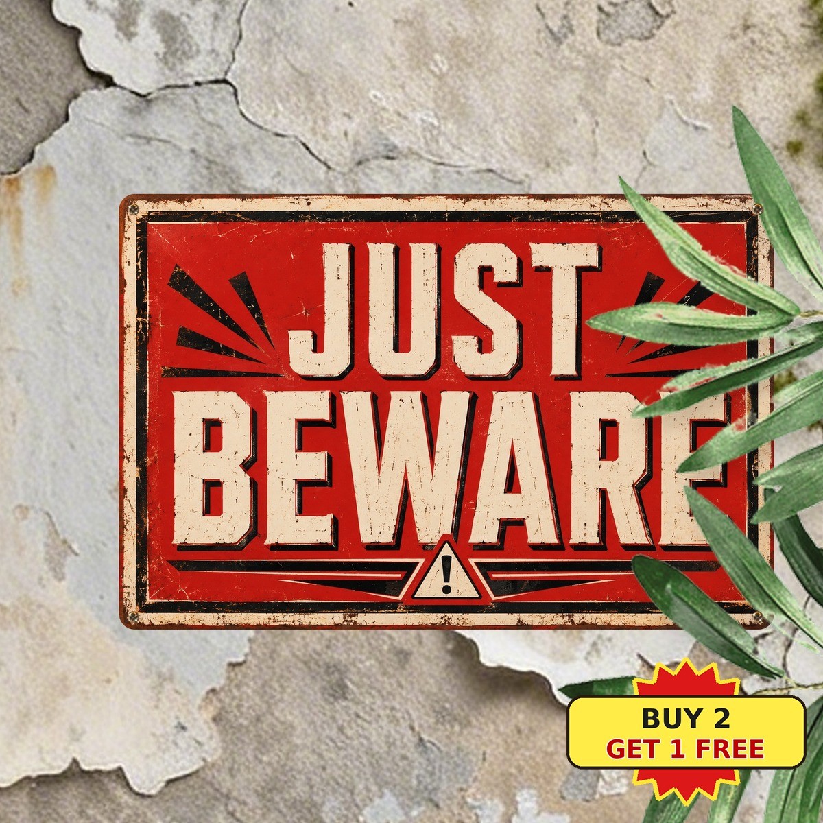 Beware of Well Just Beware Unique Sarcastic Warning Novelty Metal Tin Sign 8x12