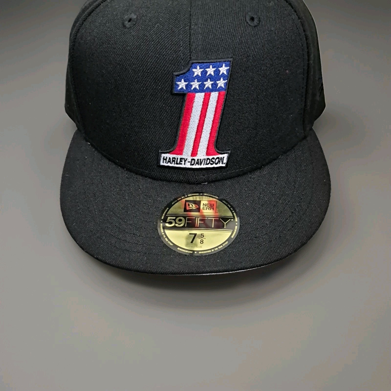 Harley-Davidson New Era 59FIFTY Fitted Cap Hat Black/Gray Brim 7 5/8