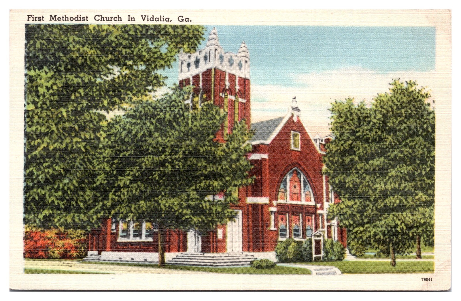 VTG First Methodist Church, Vidalia, Georgia Postcard