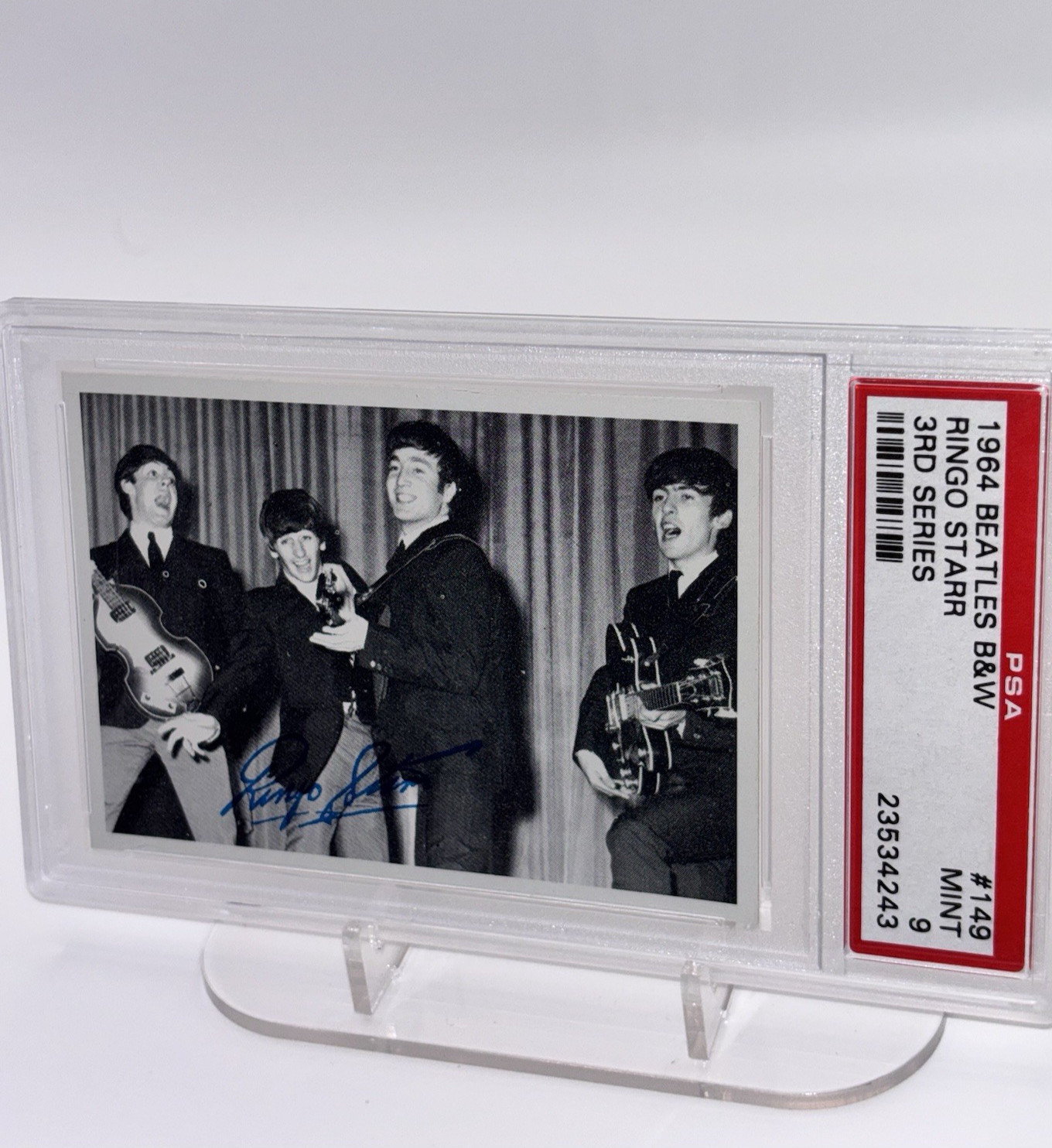 Topps 1964 THE BEATLES Card #149 3rd Series B&W Ringo Star PSA 9