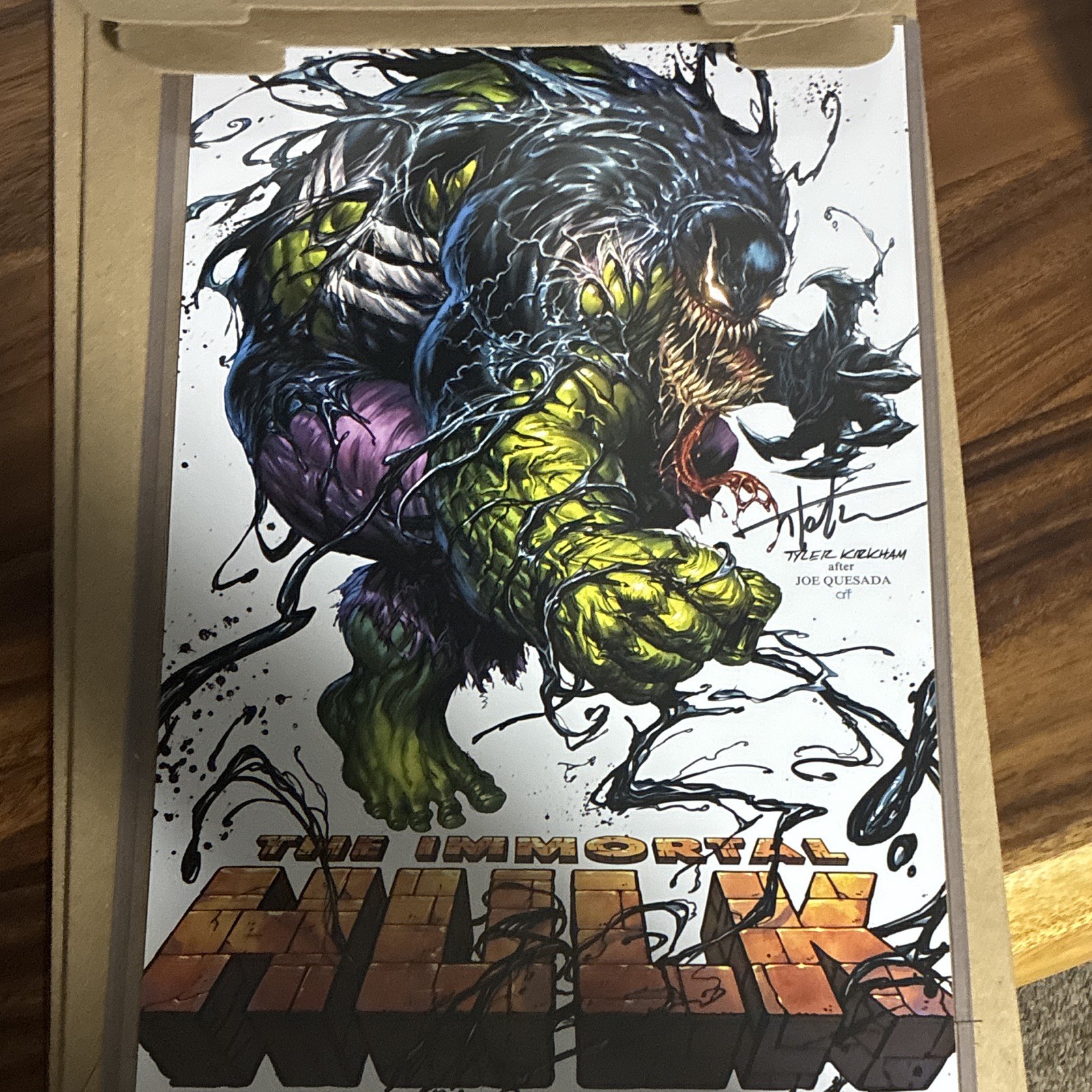 The Immortal Hulk Exclusive 11x16 print Signed Tyler Kirkham Hulk Venom