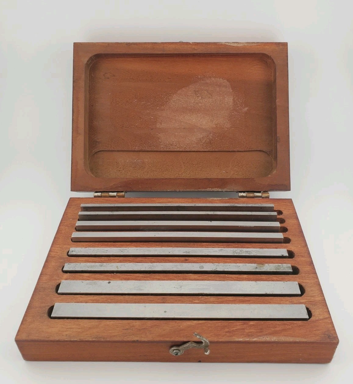 Vintage Starrett No. 384 Machinist Steel Parallels Set 4 Pairs (8 Pcs) Wood Case