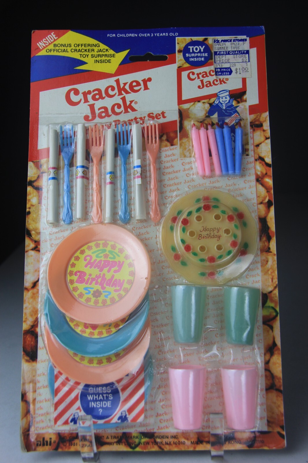 1981 CRACKER JACK POP CORN CONFECTION ADVERTISING BIRTHDAY PARTY SET SEALED