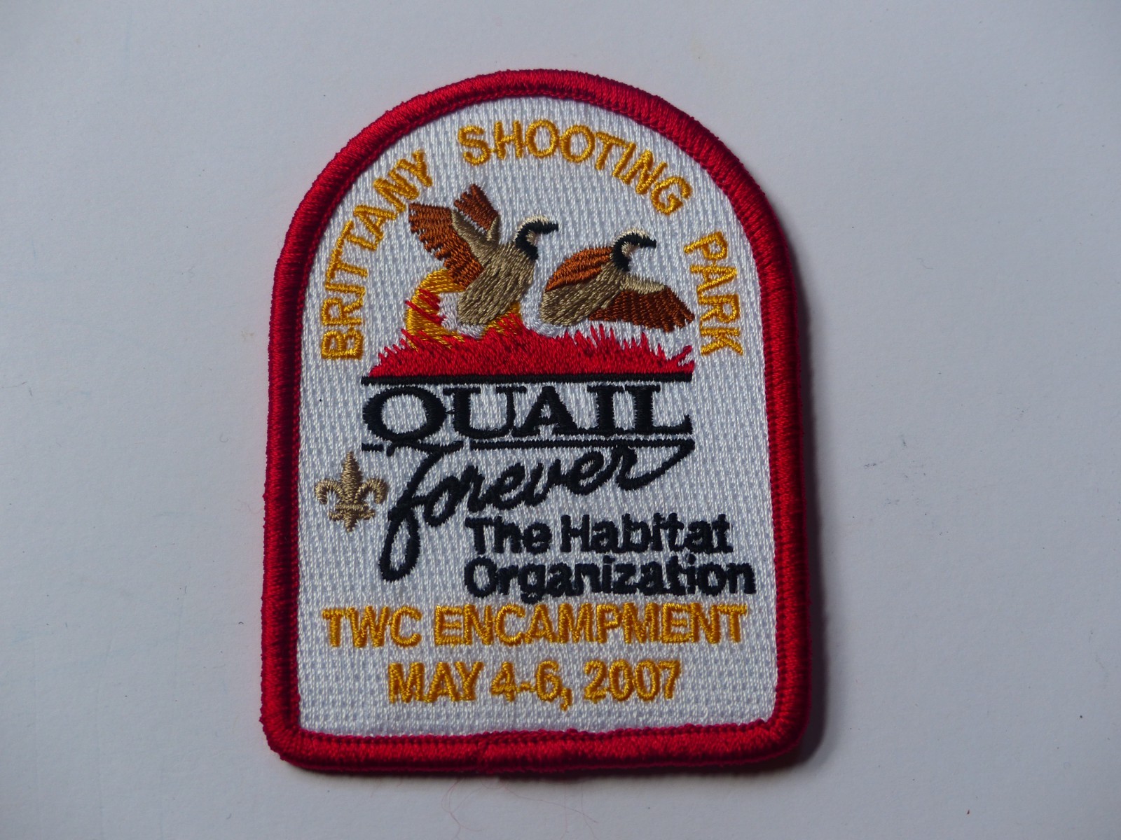 Unused May 4-6 2007 Trails West Council Encampment Quail Forever Boy Scout Patch