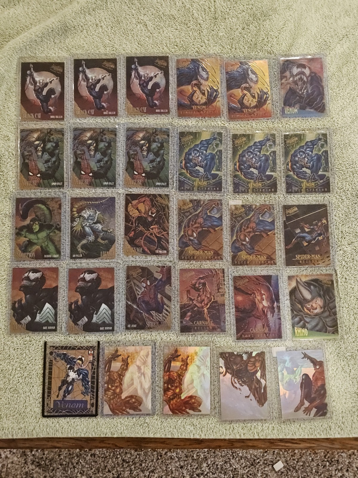 1995 Fleer Ultra Spider-Man 28-Card High-Value Insert Lot - 100% Chase Cards
