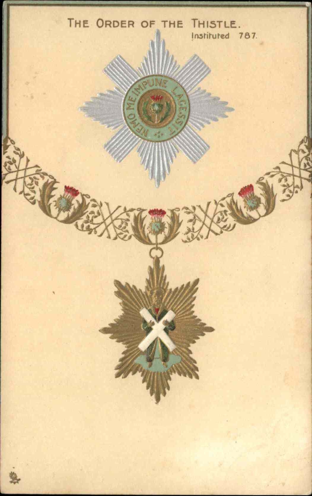 TUCK Connoisseur's Empire No. 2558 SCOTTISH Order of the Thistle EMBOSSED PC