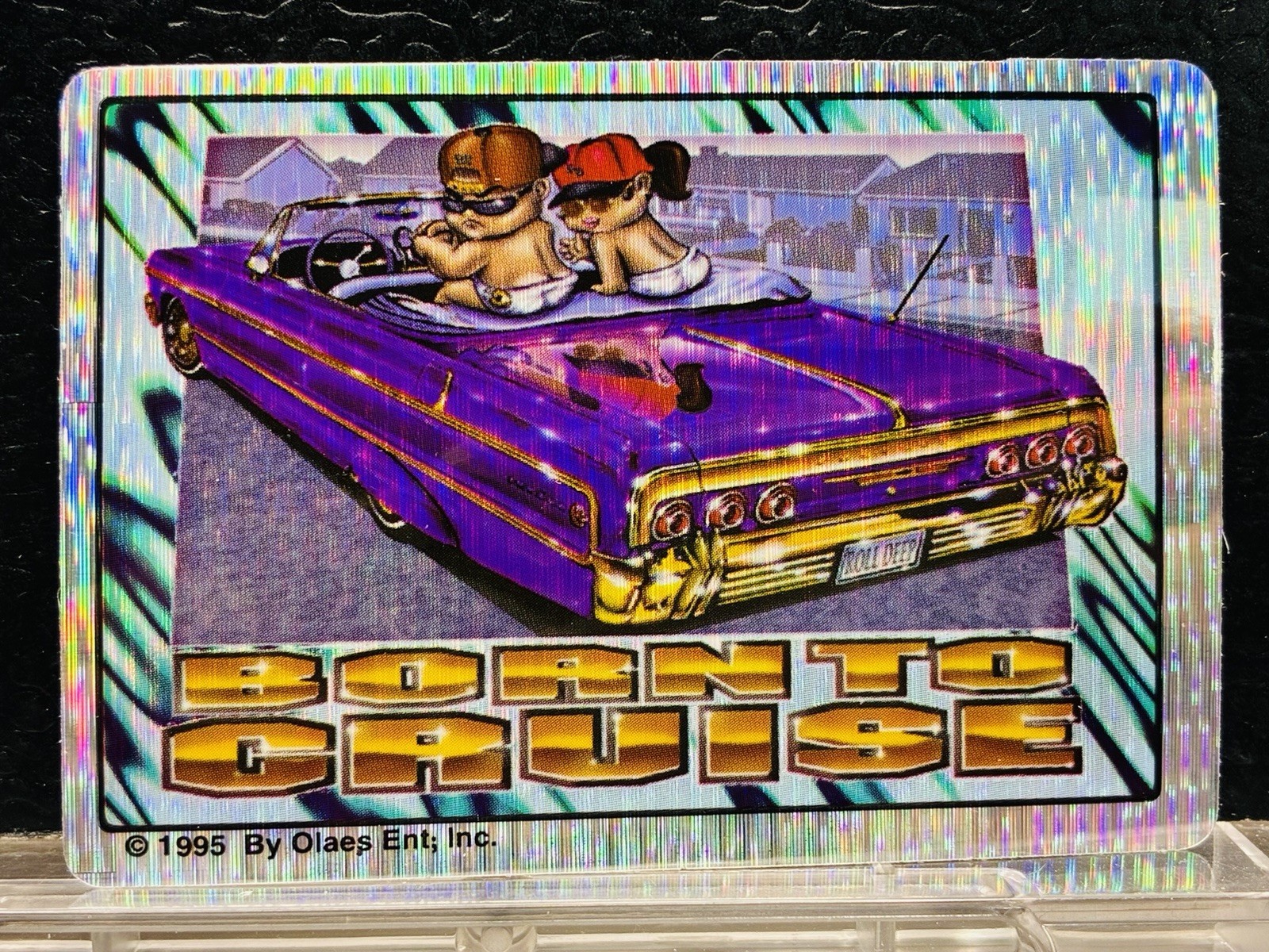 1995 Vending Lowrider Prism Sticker 1964 Chevy Impala Convertible Born To Cruise
