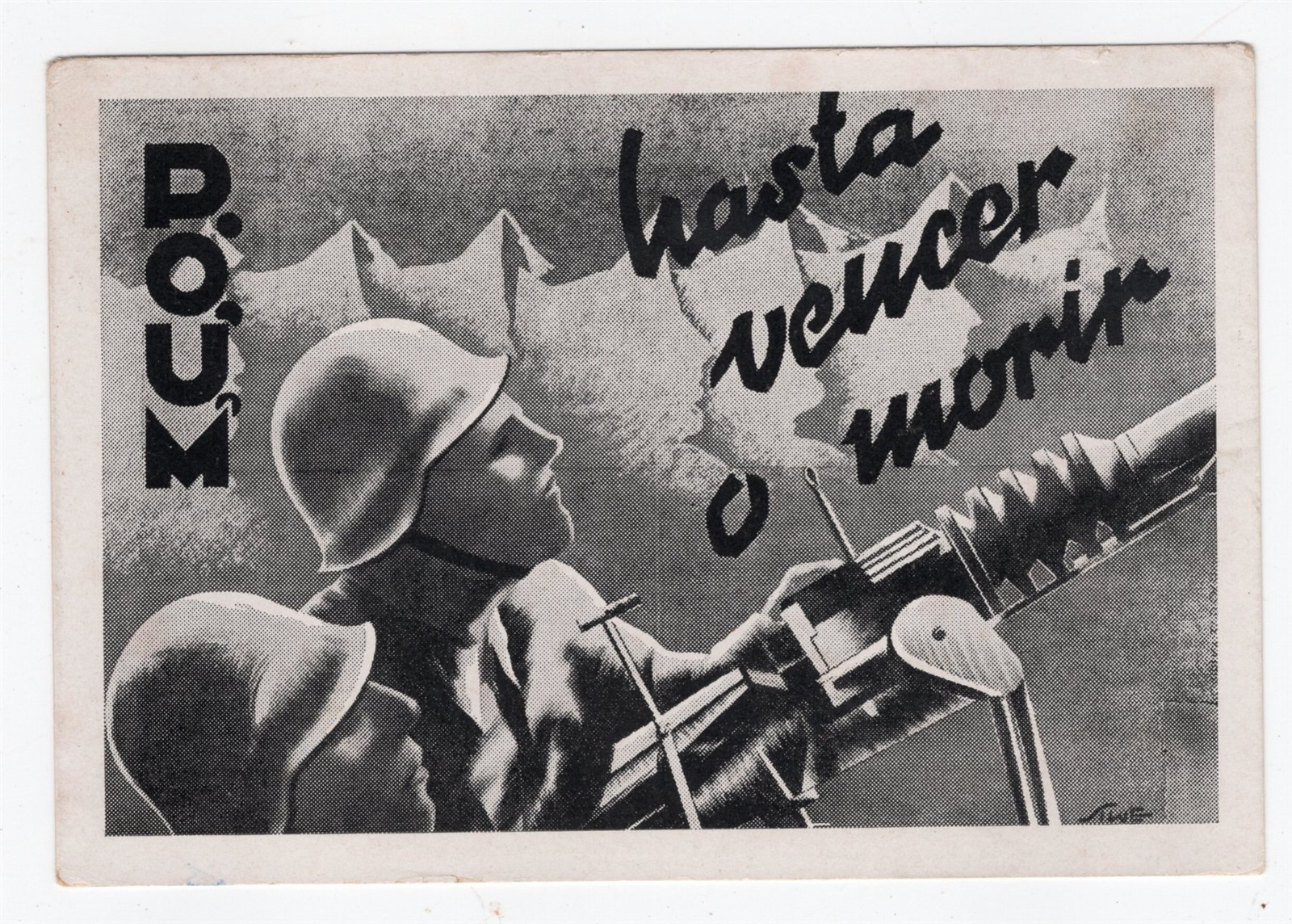SPAIN SPANISH CIVIL WAR GRAPHIC POUM PROPAGANDA CARD 