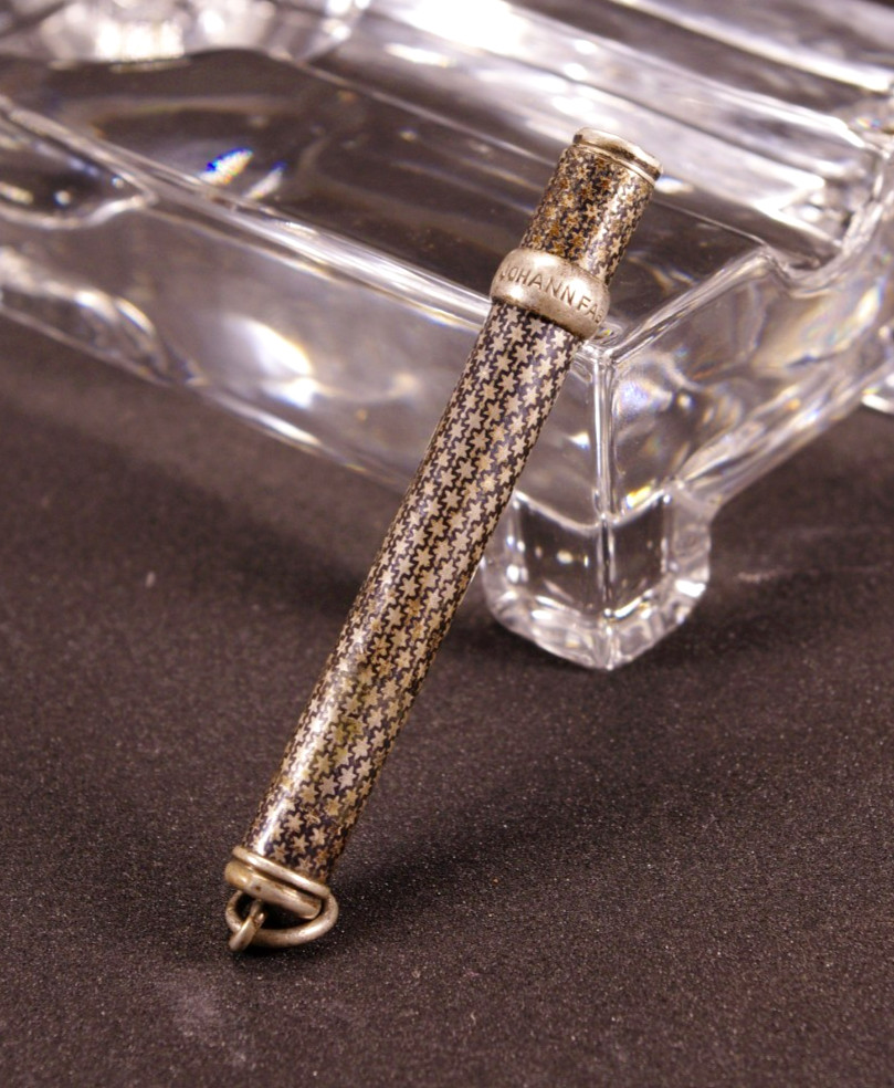 Antique Pencil Silver Johann Faber Pencil Holder Extender Engine Turned (№15\\53)