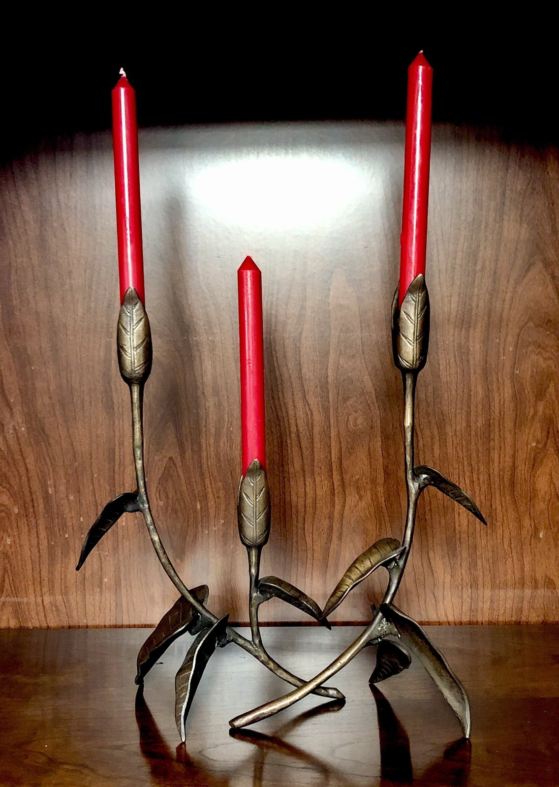 Impressive Pair Cast Metal Calla Lily Candle Holders /b 