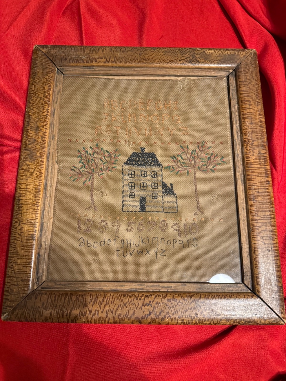 Antique sampler estate sale find needlepoint handcrafted school 