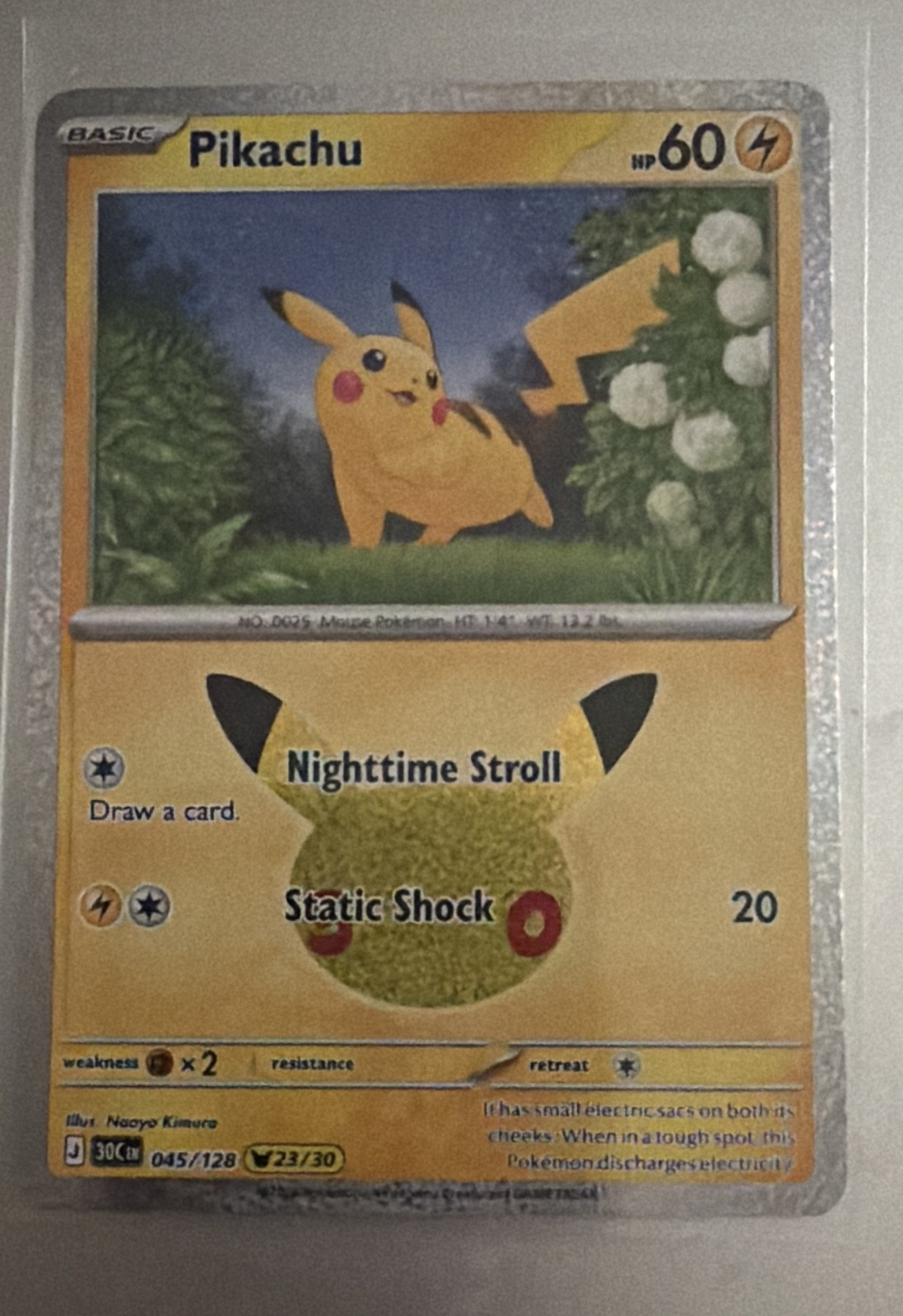Pikachu 045/128 Me: 30th Celebration Holo