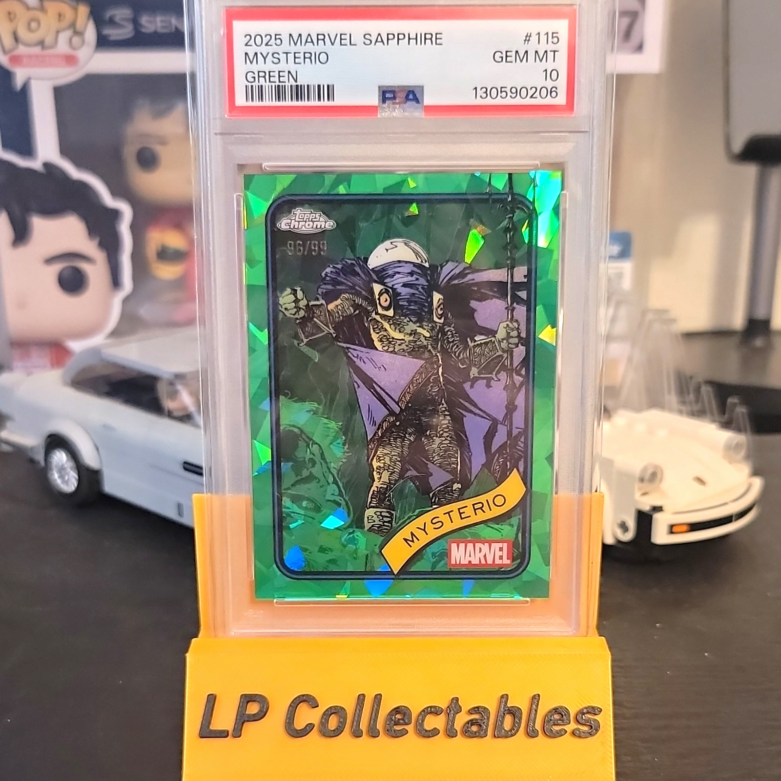 Topps 2025 Marvel Sapphire Mysterio Green Parallel #115 PSA 10 66/99