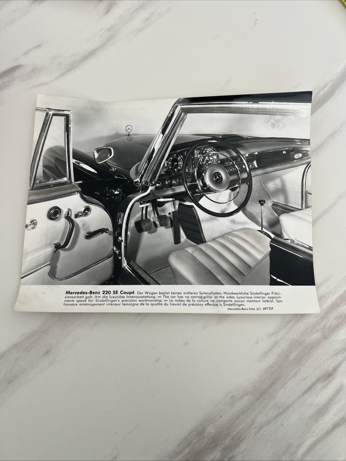 Original Period Photo Photo Press Factory Photo Mercedes Benz 220 SE Coupe 1961