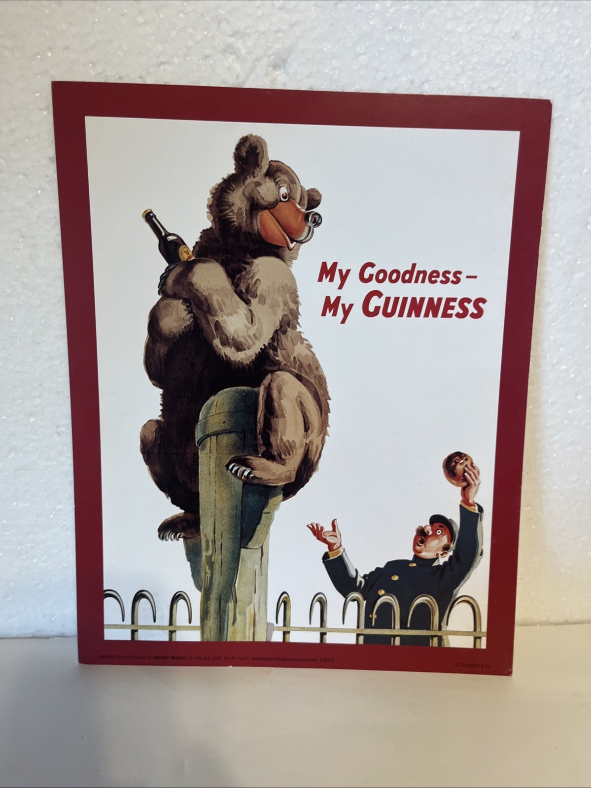 Guinness My Goodness My Guinness Bear 8x10 Vintage Style Beer Print Poster