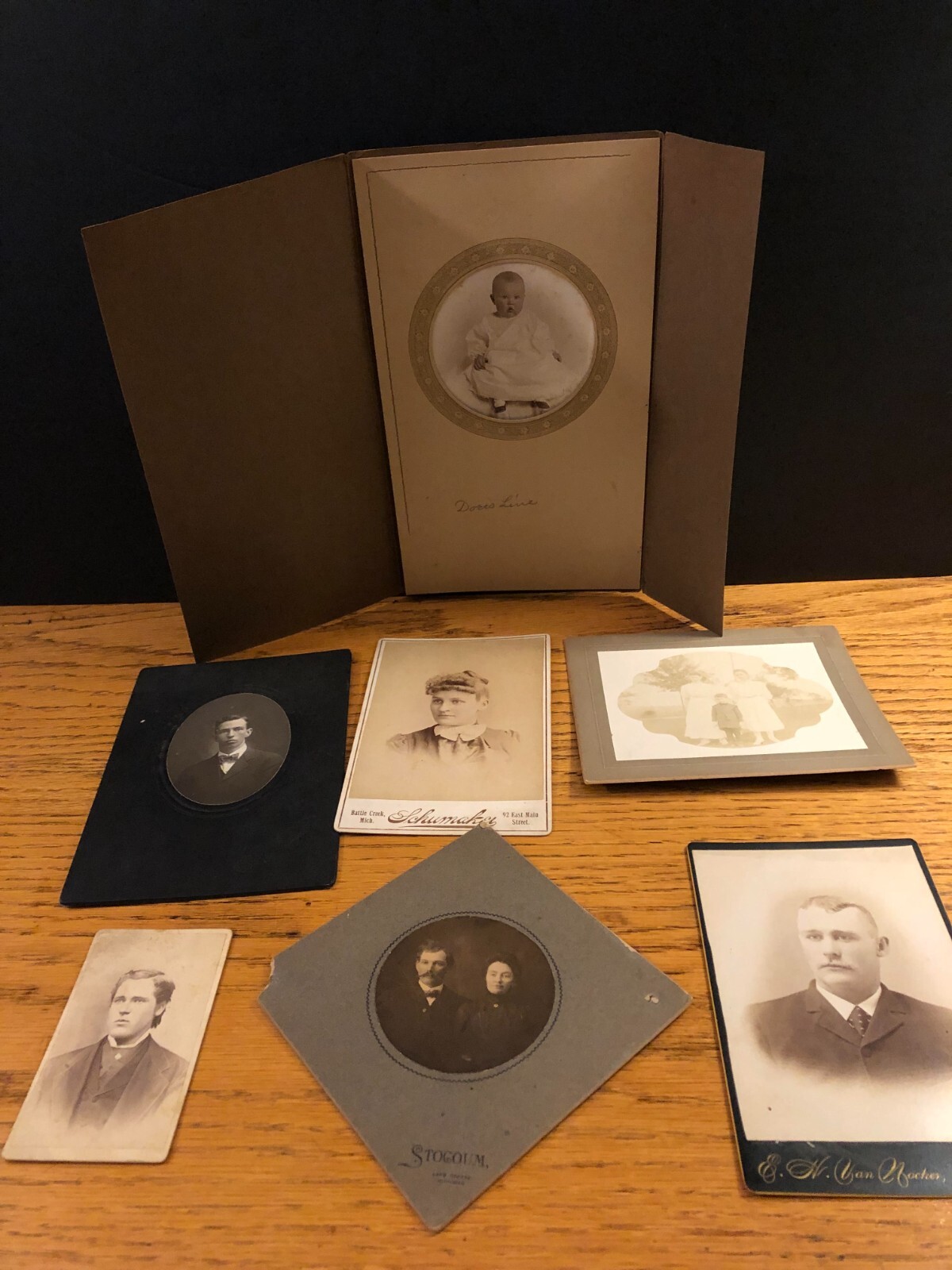 Antique Old Photographs Black and White Vintage/Victorian Lot of 7 Michigan