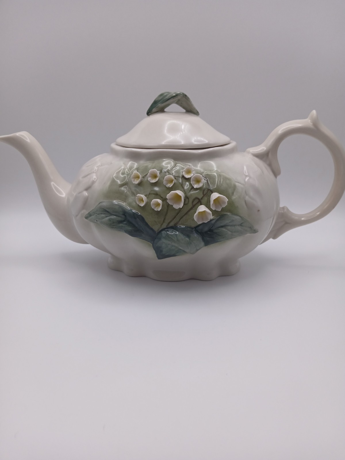 Vintage Katherine's Collection Lilly Of The Valley 9 PC Ceramic Teapot Tea Set