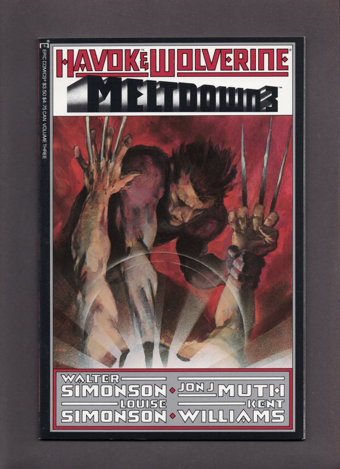 Havok and Wolverine: Meltdown #3 (1988, Epic Comics) 9.4 Near Mint