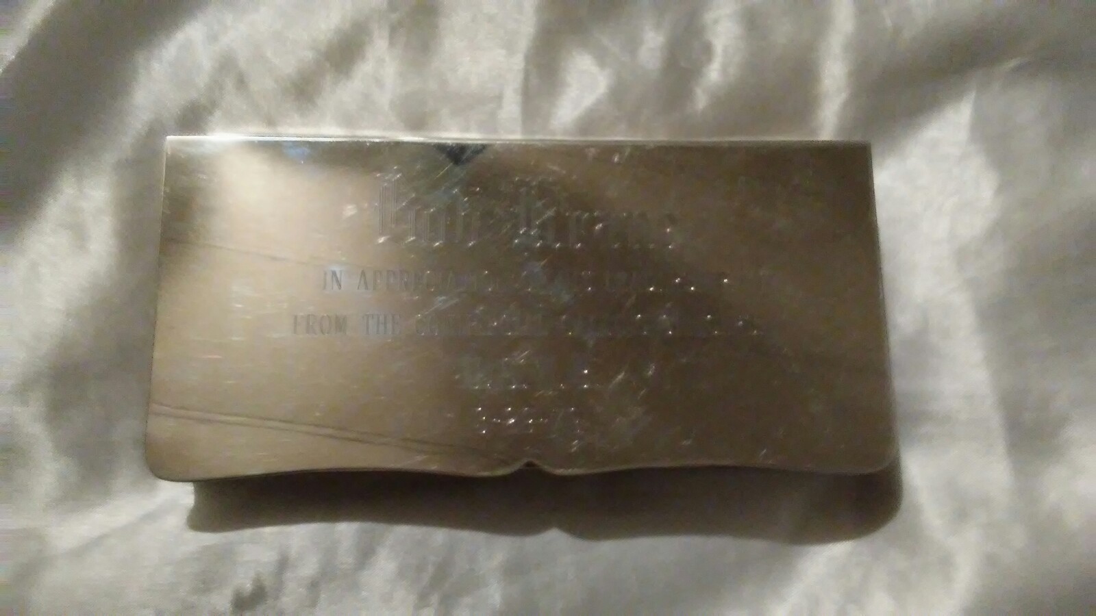 VINTAGE 1979 WALLACE SILVERPLATE BOX ENGRAVED US NAVY BAND U.S.N.B. BOB KRANE