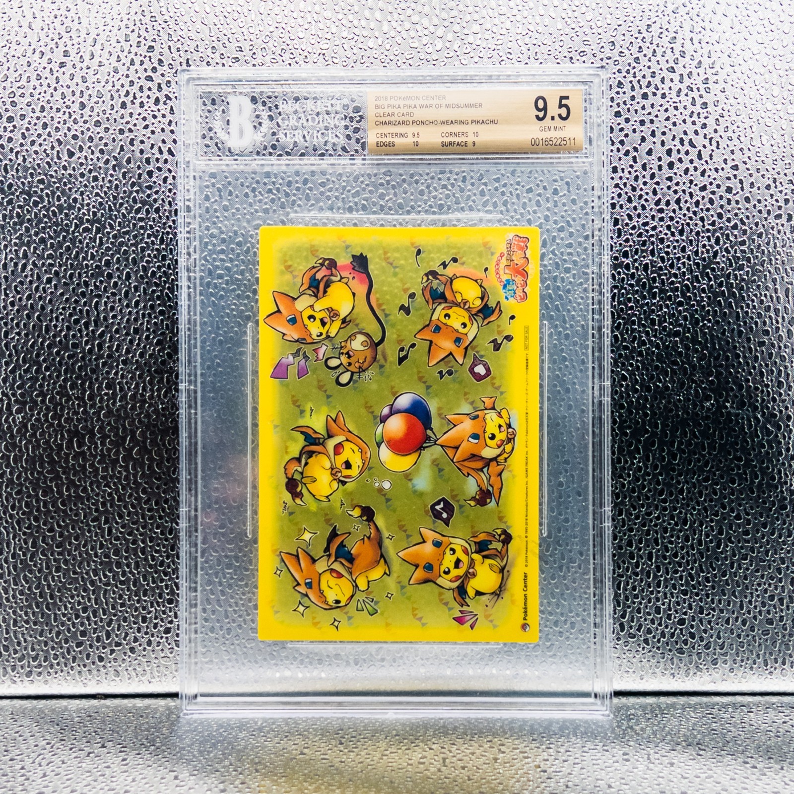 2018 Pokemon Center Clear Postcard Pikachu Charizard Poncho Becket 9.5