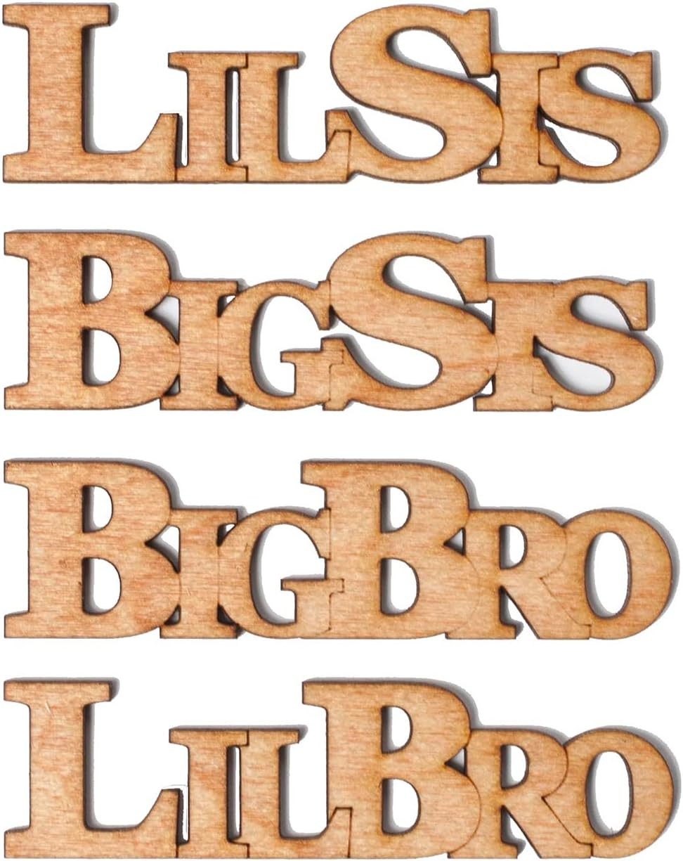 Bigbro, Lilbro & Bigsis, Lilsis Complete Set - Single Layer Wooden Cutout for Gr