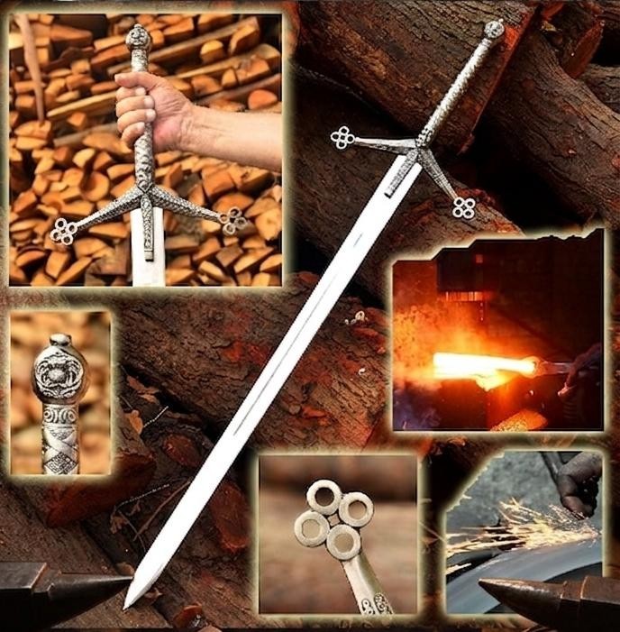 Custom Hand Forged Scottish Claymore Sword Vintage Medieval Wall Display