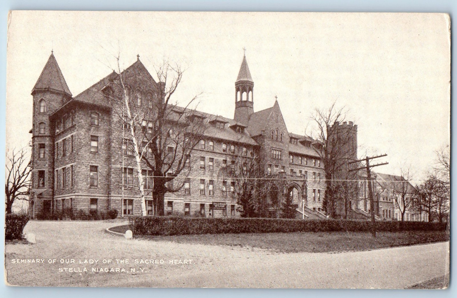 1910 Stella Niagara New York NY Vintage Postcard Seminary Our Lady Sacred Heart