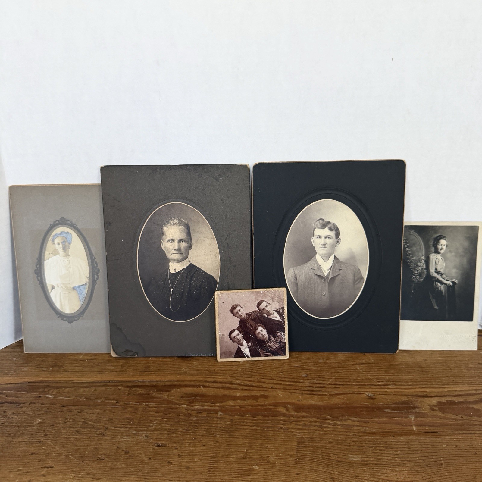 Collection Of 5 Antique Portrait Photographs Late 1880’s Early 1900’s