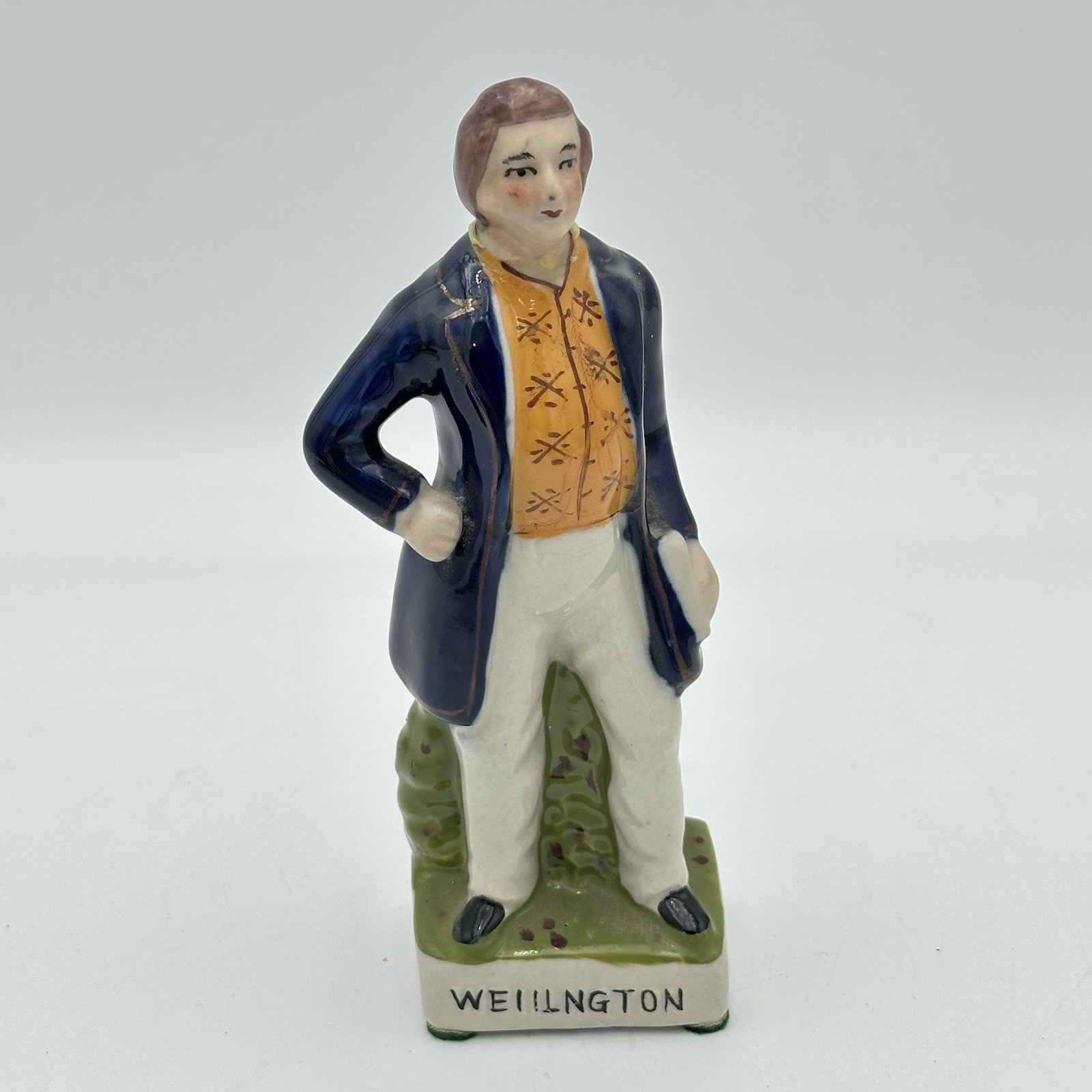 Antique Staffordshire Wellington Statue Figurine 7