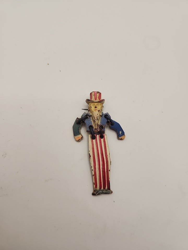 Vintage Uncle Sam Dangling Brooch/pin Americana