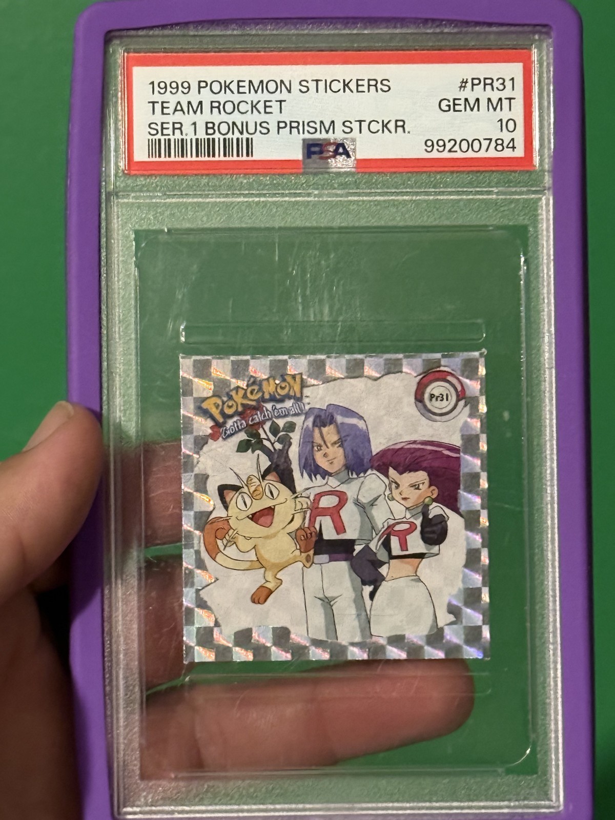 1999 Pokemon Team Rocket Series 1 Prism Sticker PR31 PSA 10