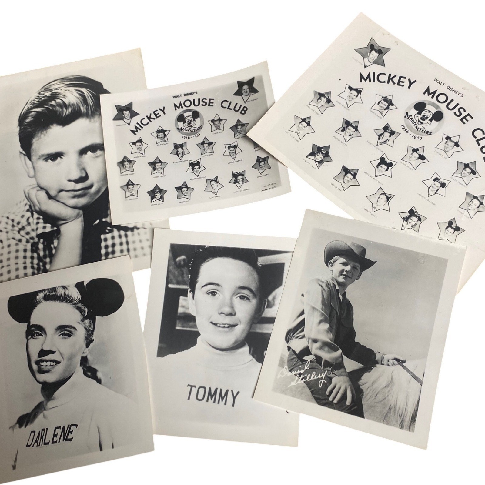 Vintage 1956 Mickey Mouse Club Photographs Darlene Tommy David Disneyana Lot