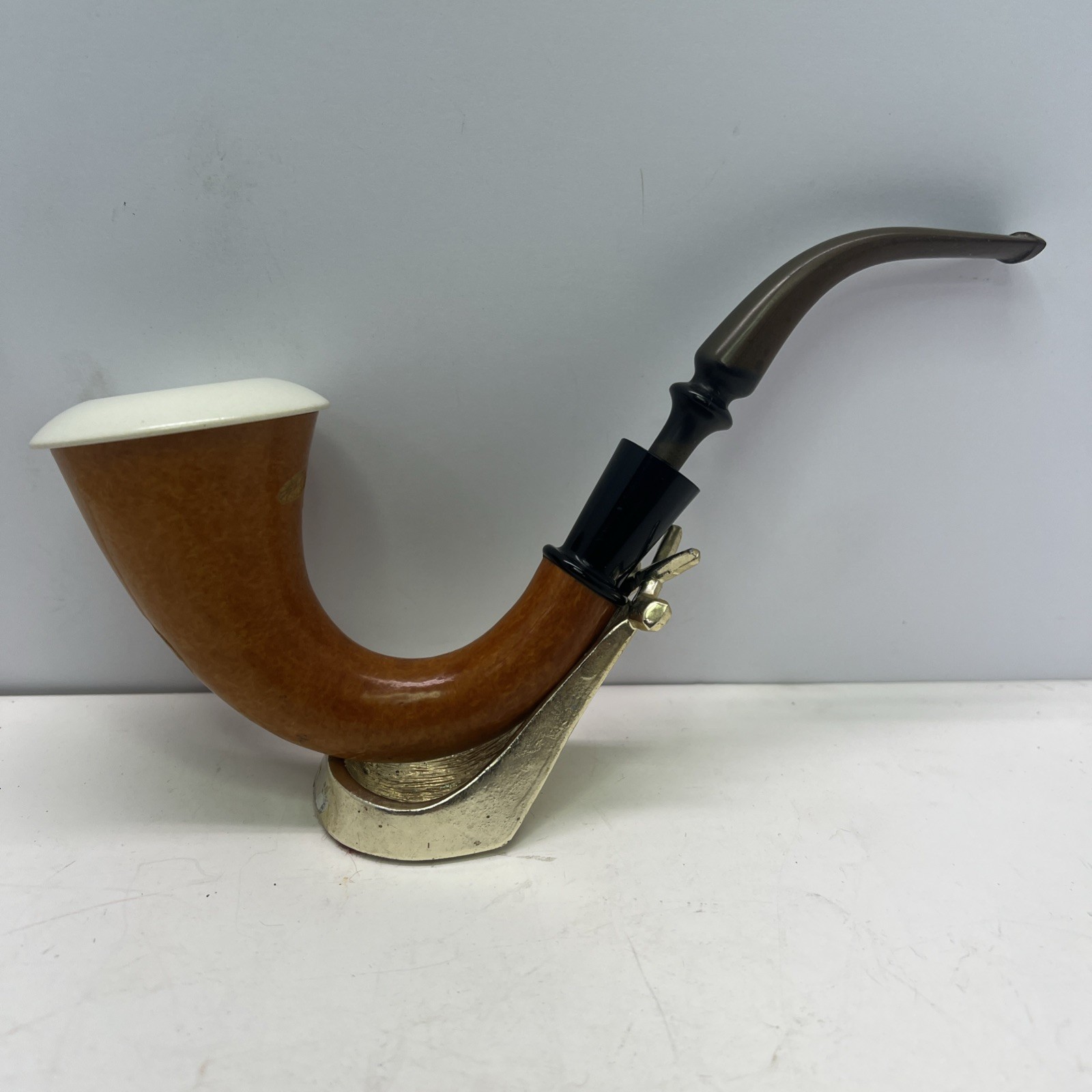 VTG Large Gourd Calabash Meerschaum Style Tobacco Pipe 8” Sherlock Holmes