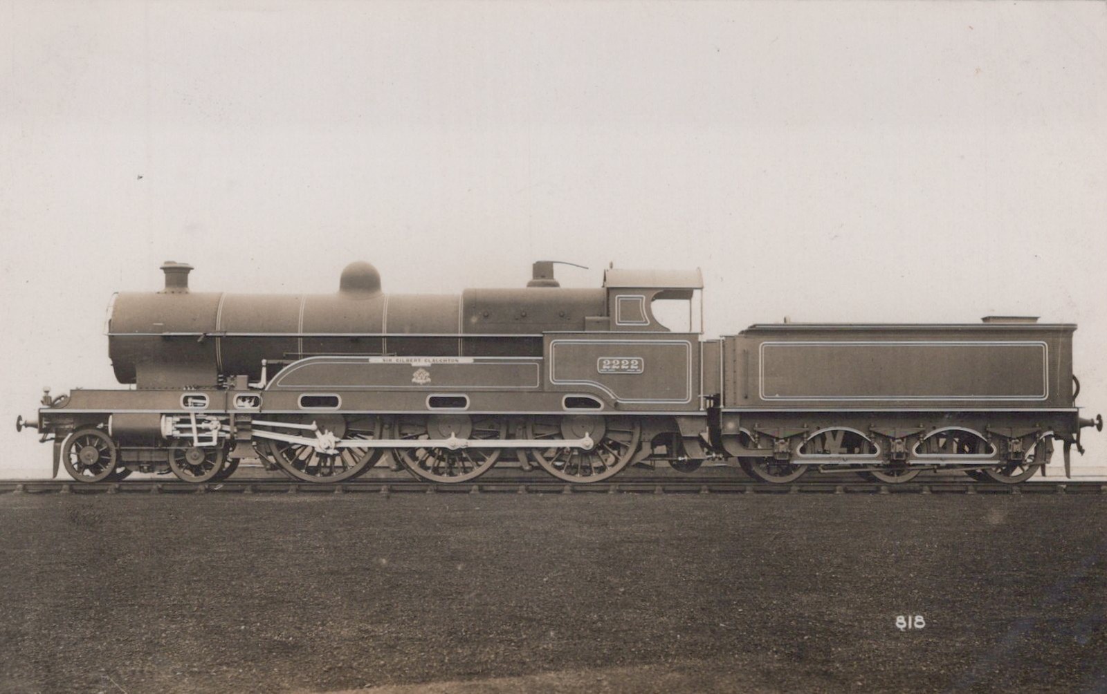 LNWR Sir Gilbert Claughton 4-6-0 Crewe UK 1913 - RPPC Photo Postcard