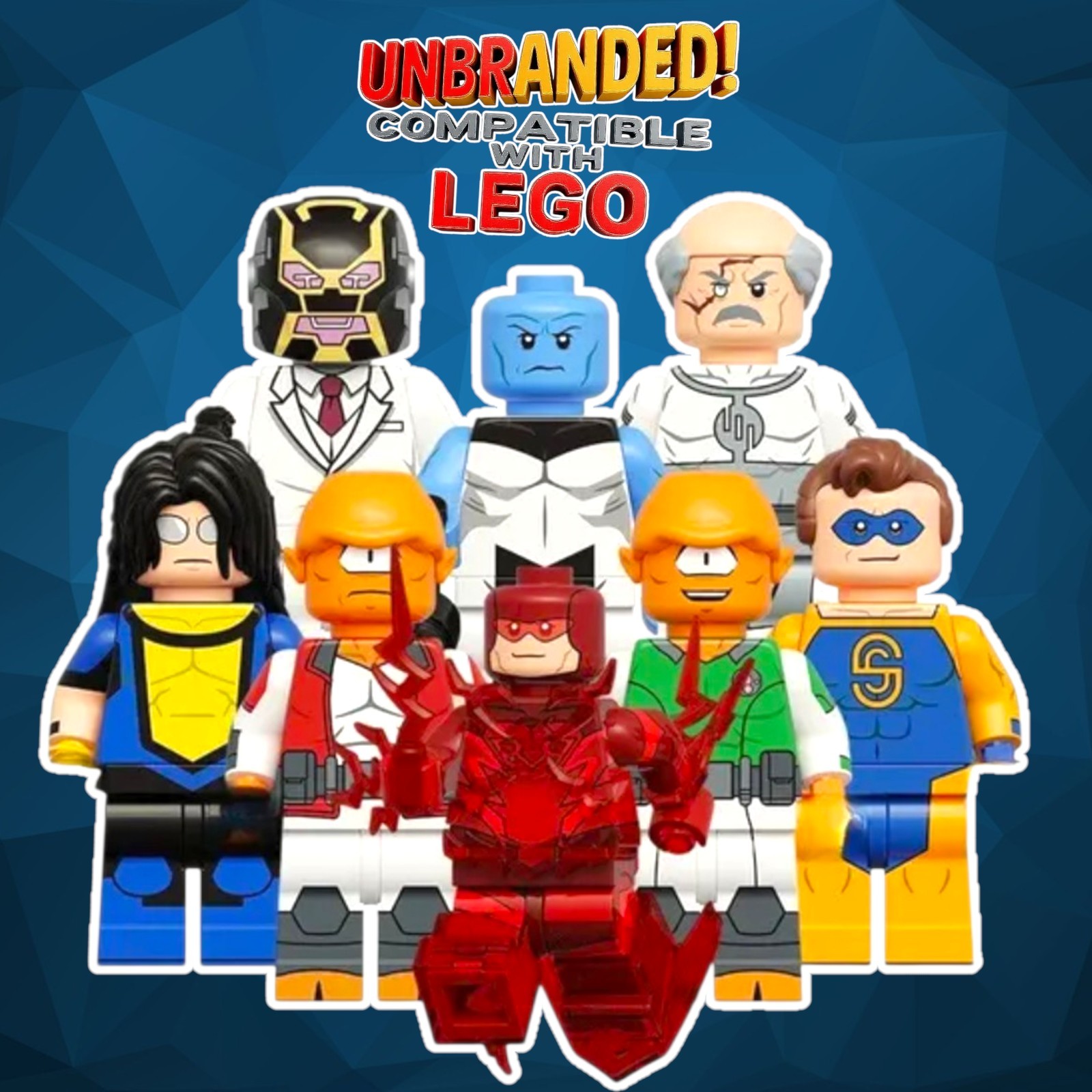 8x Invincible Custom Minifigure Set Mark Grayson Omni Man Viltrumite Comic Book