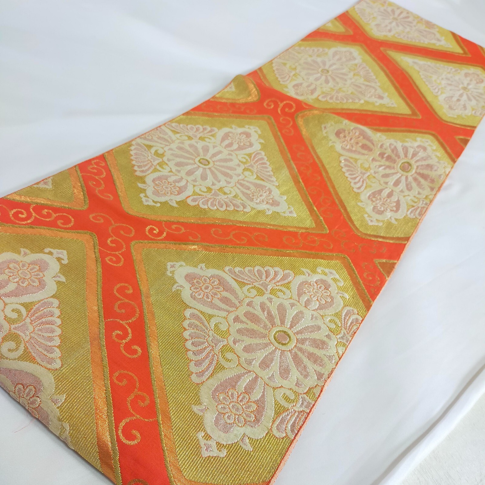 Kimono Obi Fukuro obi Table Runner Traditional and legendary Flower pattern 9079