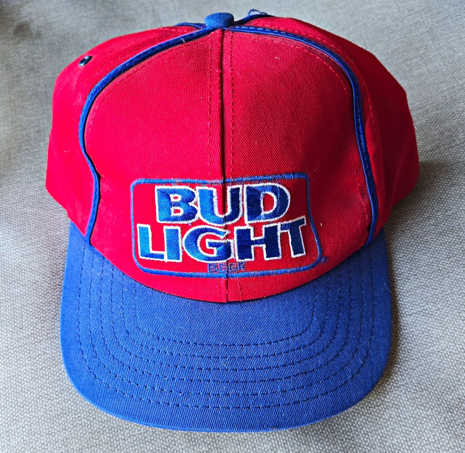 Bud Light Red & Blue Snapback Hat Cap Made in USA Breweriana