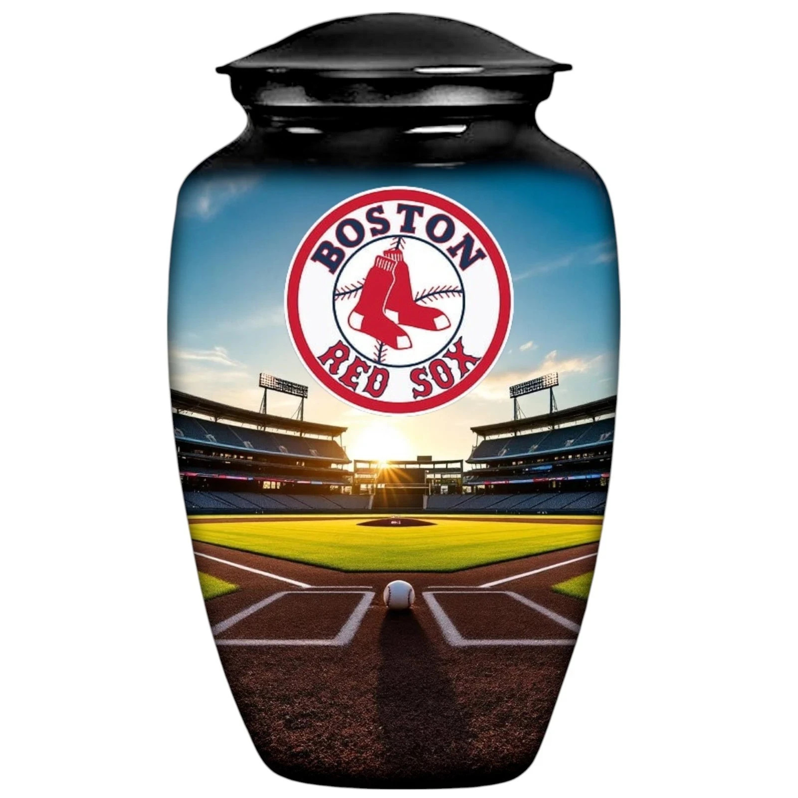 Boston Red Sox Baseball Style Cremation Black Urn Adult Human Ashes ship fedex