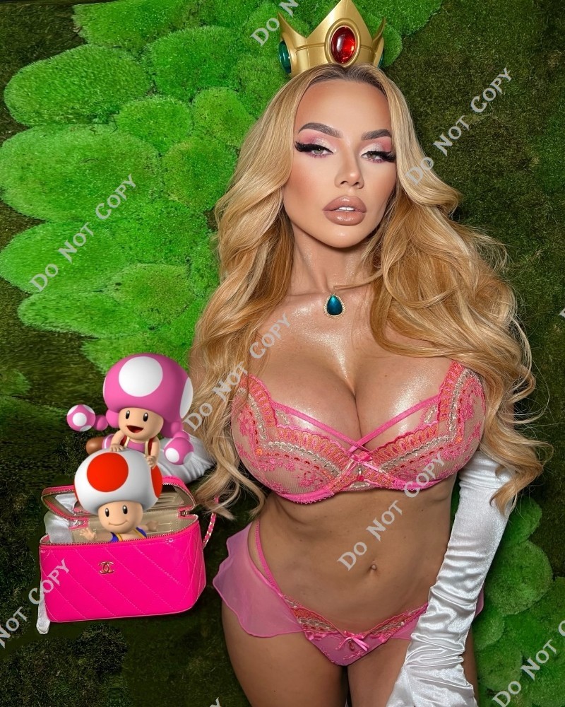 8x10 CLAUDIA FIJAL GLOSSY PHOTO print hot busty blonde bikini thong model