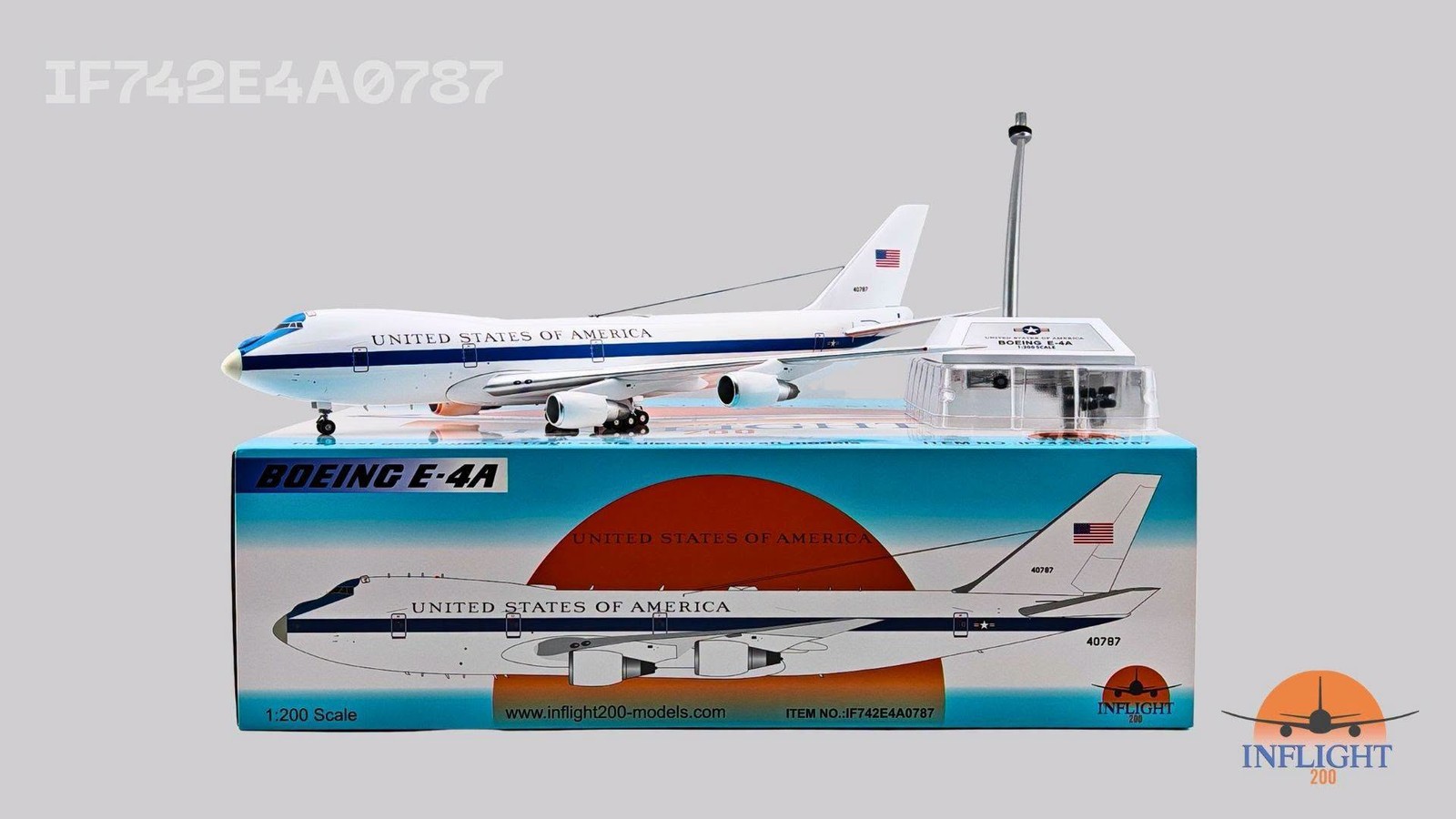 Inflight IF742E4B1676 USAF Boeing E-4B Nightwatch 73-1676 Diecast 1/200 Model