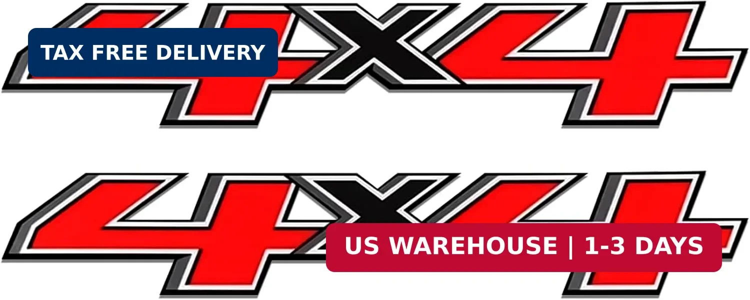 2PCS 4x4 Decals for Trucks, Car Stickers, Red