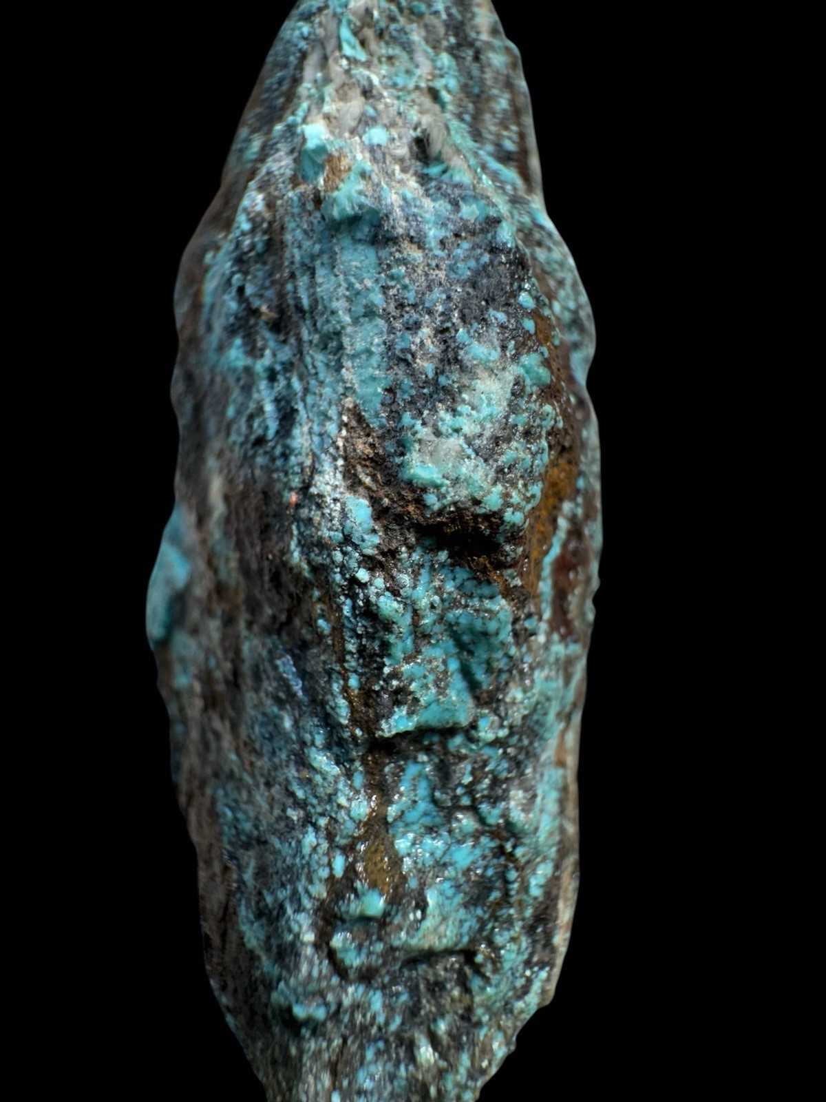 Natural Hubei Turquoise Large Nugget Green Blue With Dark Brown Matrix