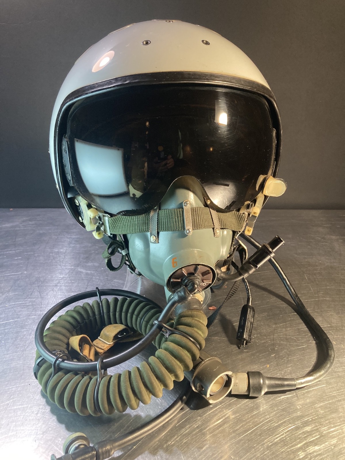 Original Russian ZSh-7A Fighter Pilot Helmet w/ KM-34D Oxygen Mask Mig/Sukhoi