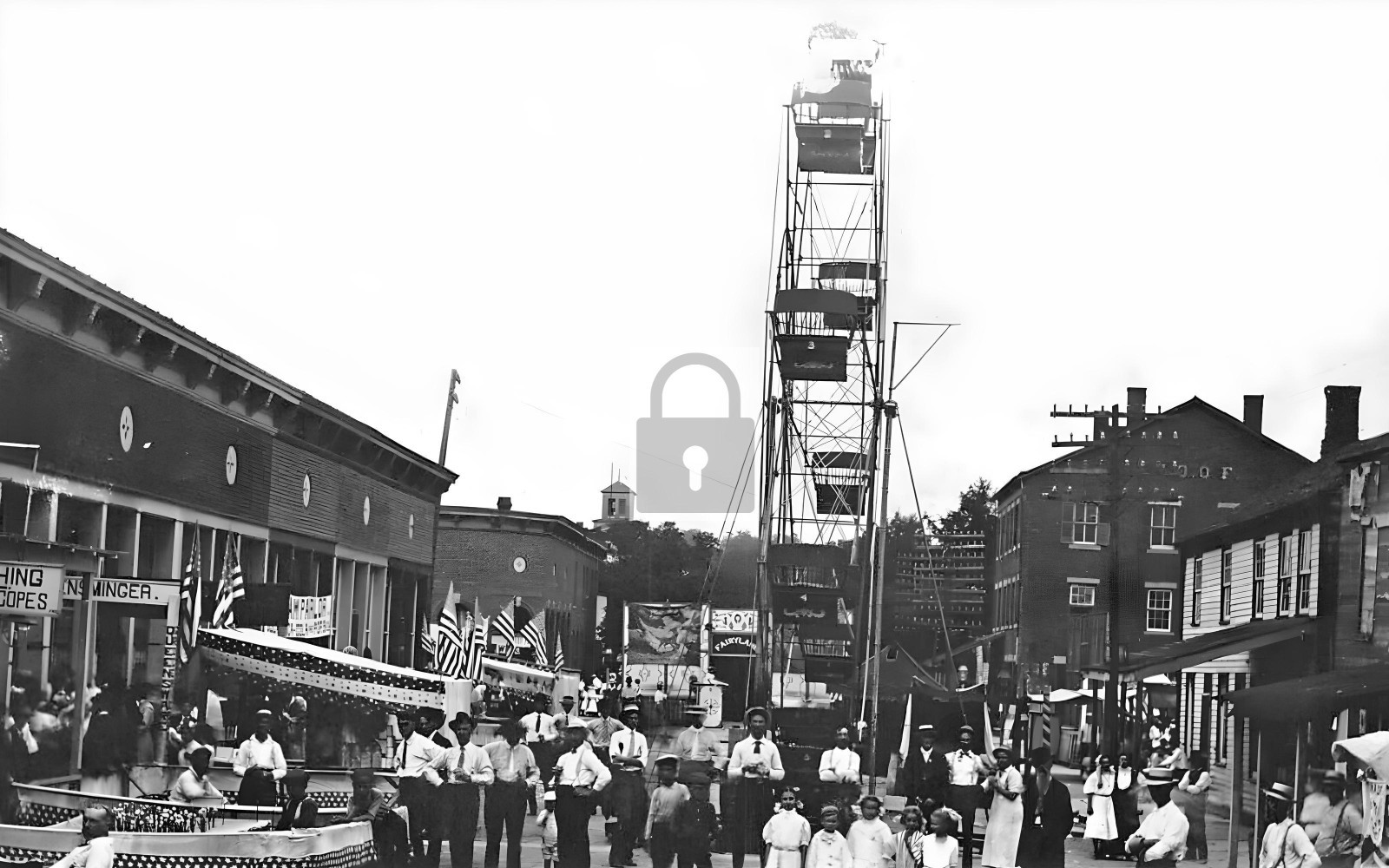 Street View Carnival Fair Ferris Wheel Laurel Indiana IN - Reprint