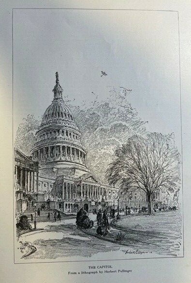 1920 Vintage Magazine Illustration The Capitol by Herbert Pullinger