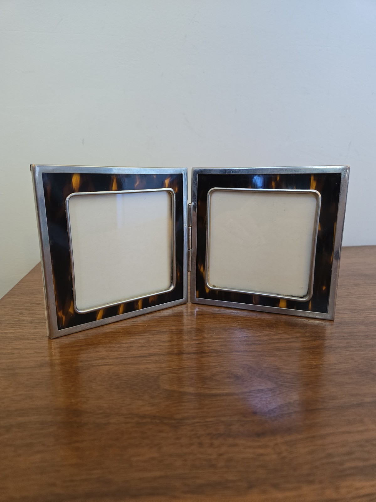 Vintage Tano Madrid Tortoiseshell Picture Frame Celluloid Desk 2 Photo Bifold